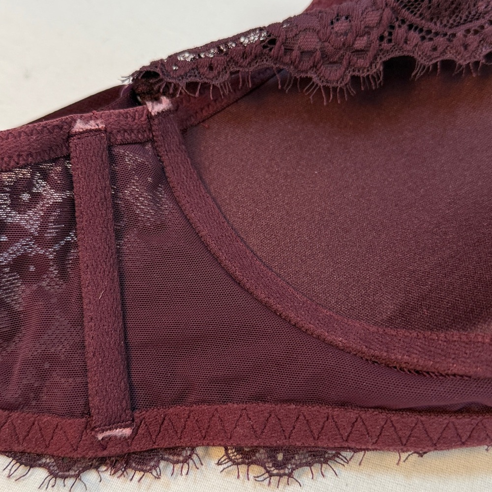 NWT Aerie Lace Longline Bralette Burgundy Size M - Picture 8 of 10